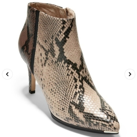 Cole Haan Grand Ambition Arietta Snake Embossed Ankle Booties - Picture 1 of 8